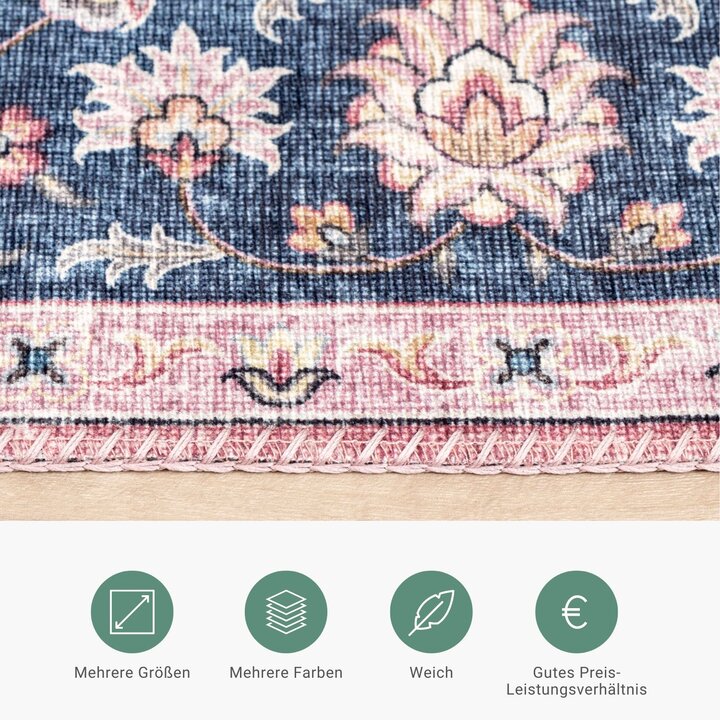 Teppich Vintage - Lily Medaillon Rot Rosa