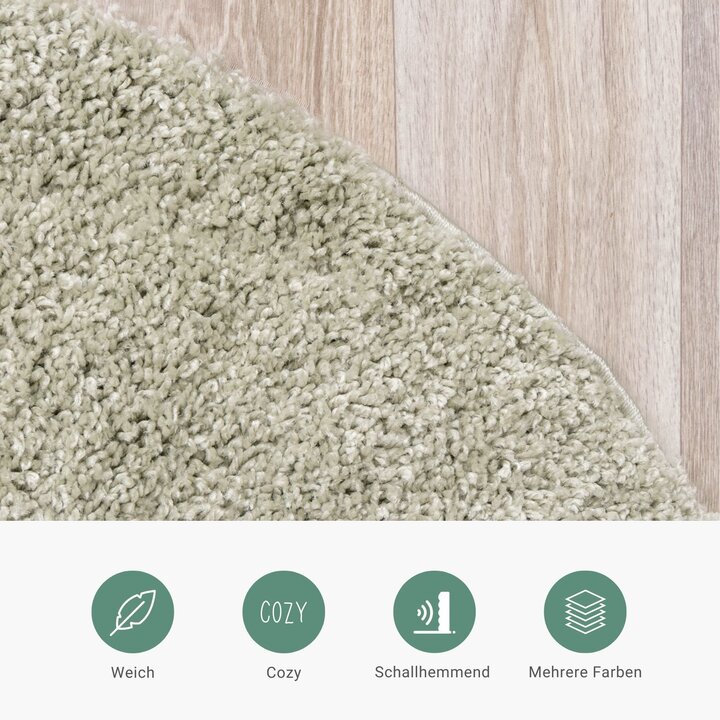 Teppich Hochflor Rund - Lofty Mint