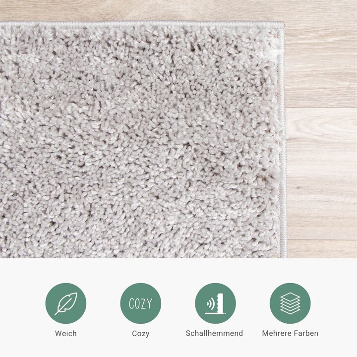 Teppich Hochflor - Lofty Hellgrau
