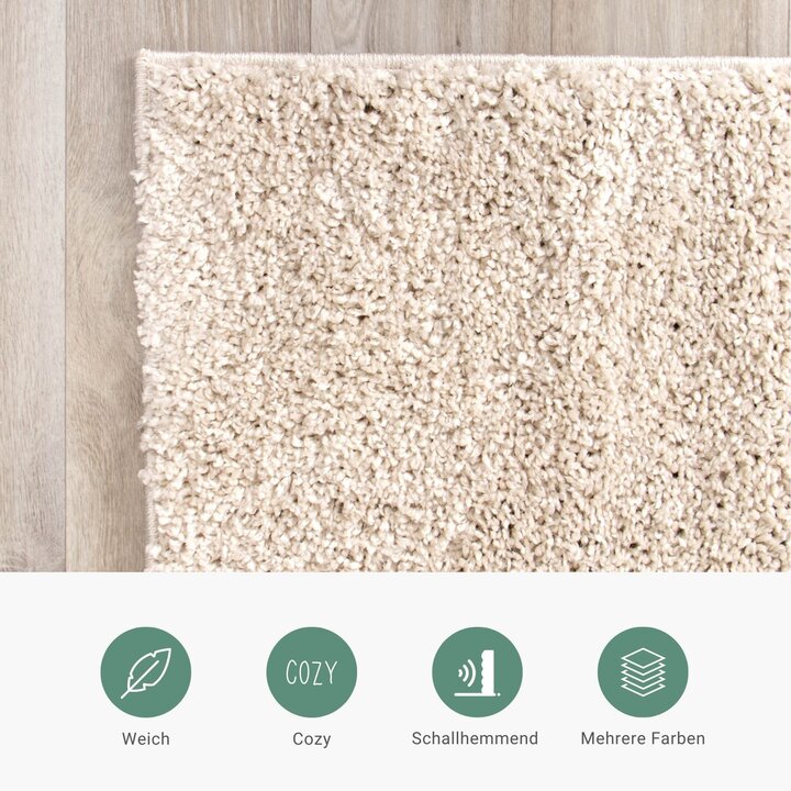 Teppich Hochflor - Lofty Creme Weiß