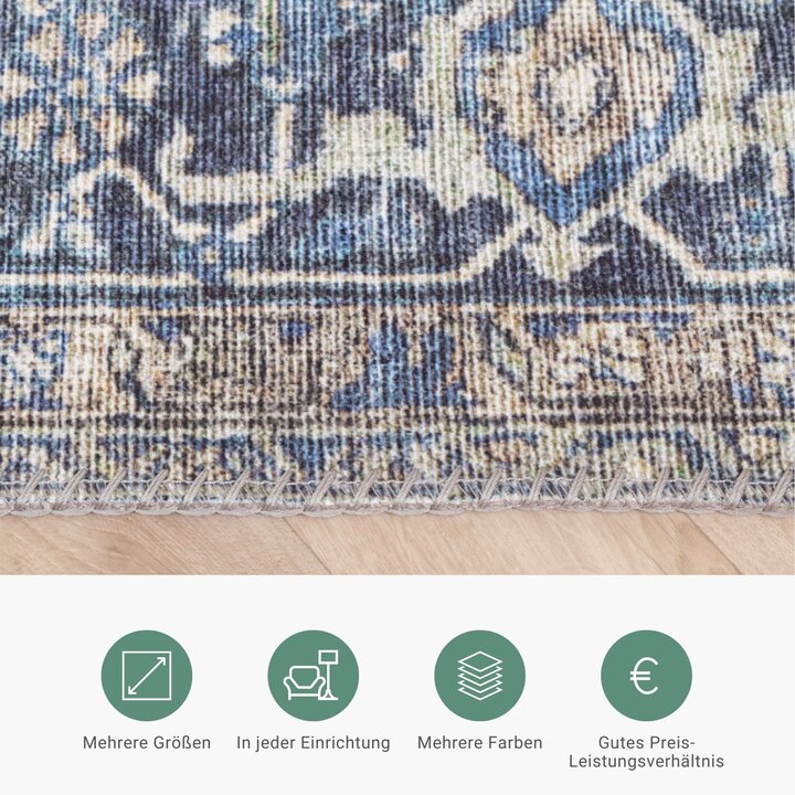 Teppich Vintage - Lugan Taupe Blau