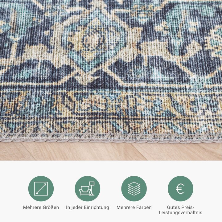 Teppich Vintage - Lugan Hellblau