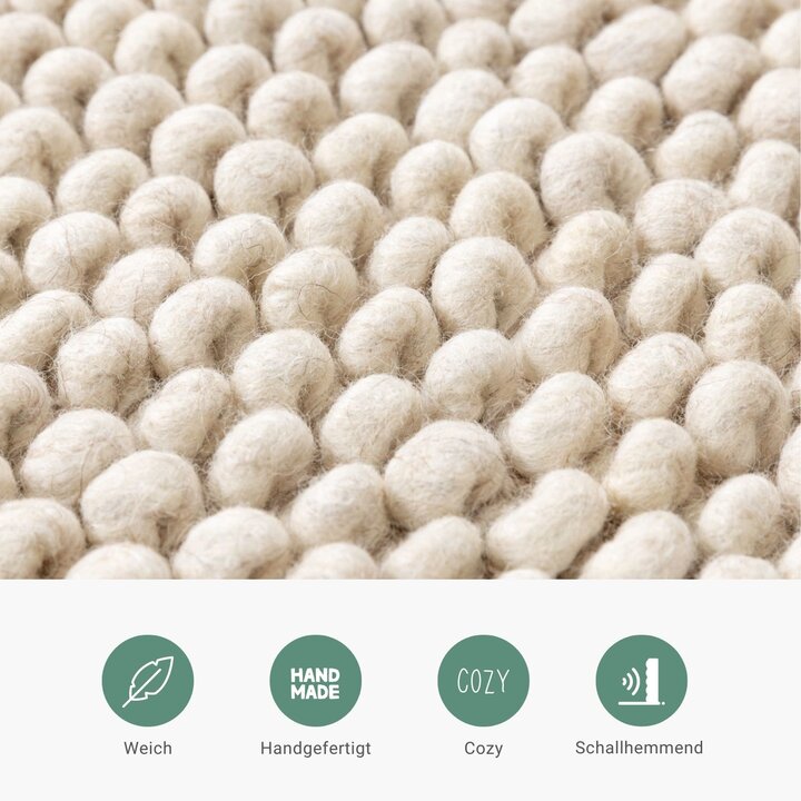 Wollteppich - Luminous Creme Weiß
