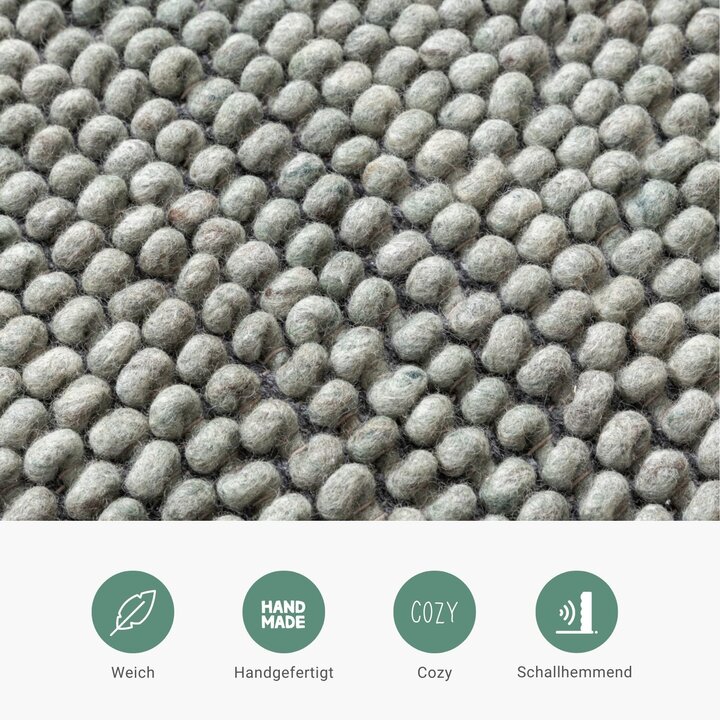 Wollteppich - Luminous Grün Grau