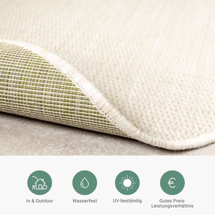 In- & Outdoor Teppich Rund - Malta Melange Creme