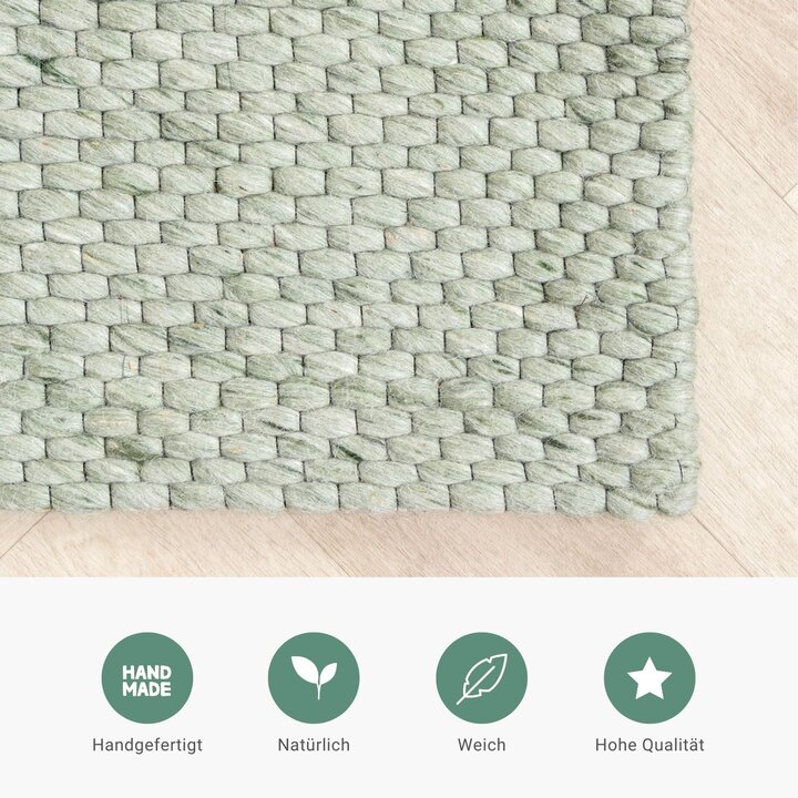 Wollteppich - Melange Mint