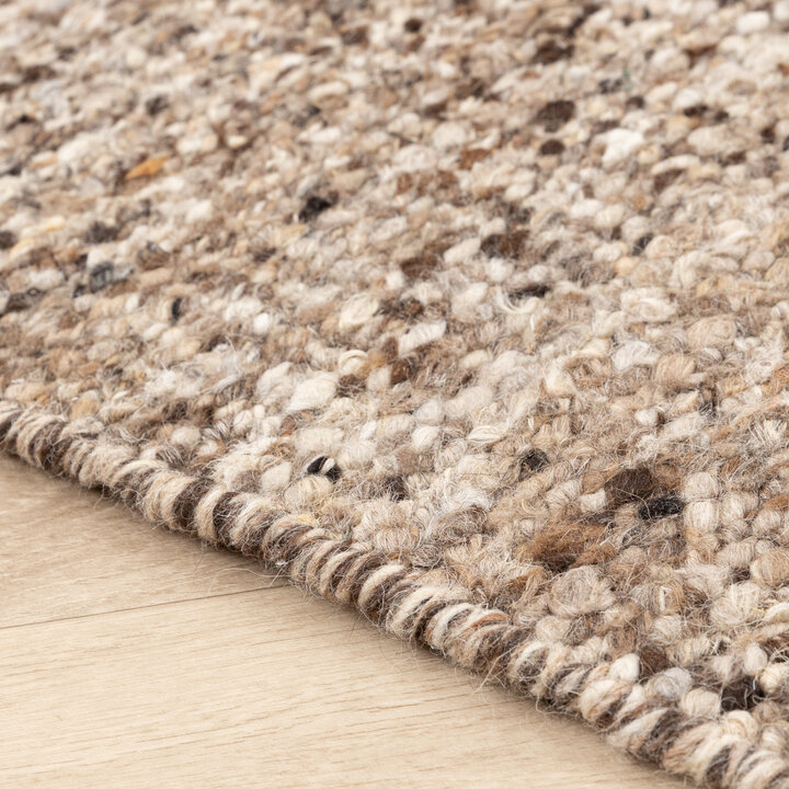 Wollteppich - Nero Braun Meliert