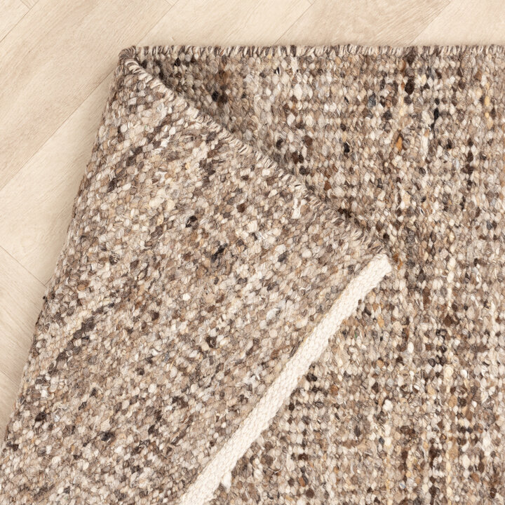Wollteppich - Nero Braun Meliert