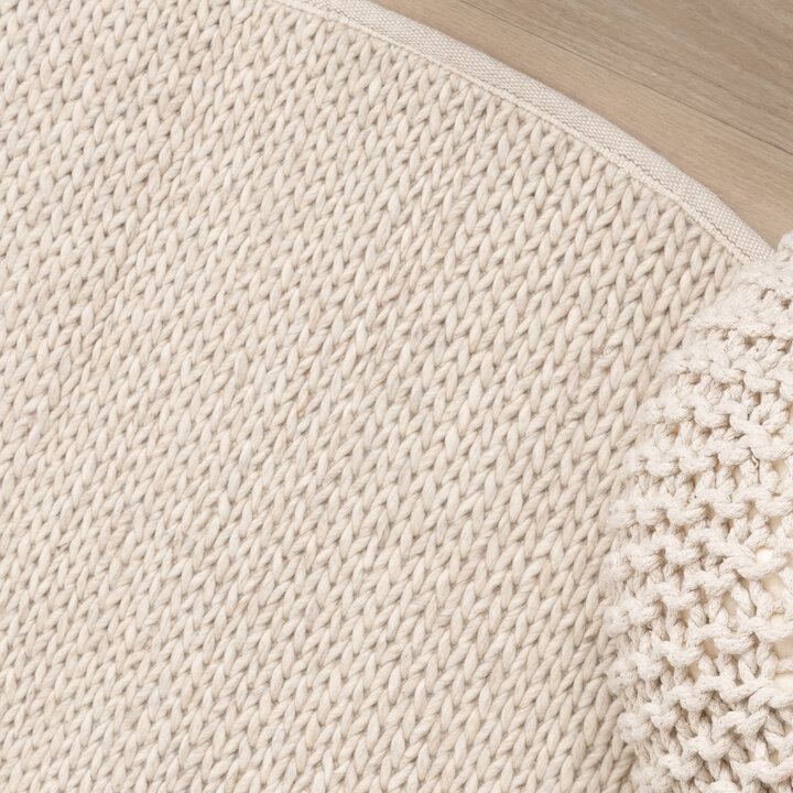 Wollteppich Rund - Twist Beige