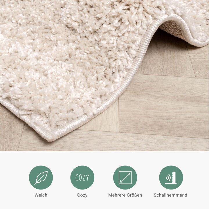 Teppich Hochflor - Sensa Pair Creme Schwarz