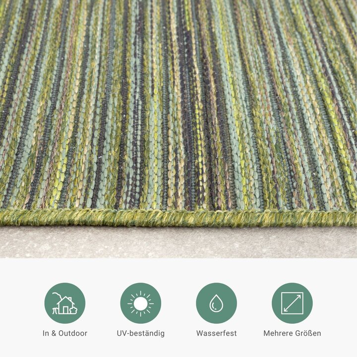 Outdoor Teppich - Torres Grün Meliert