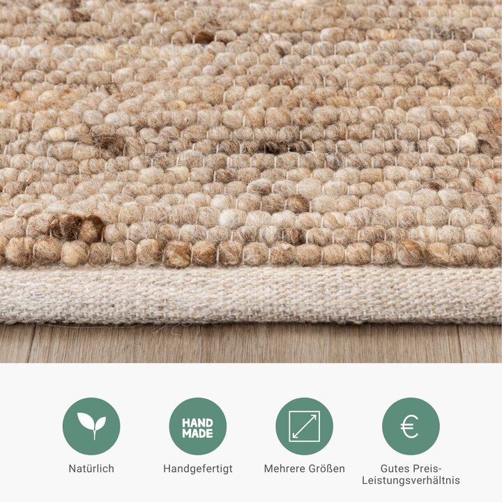 Wollteppich - Feline Taupe Meliert