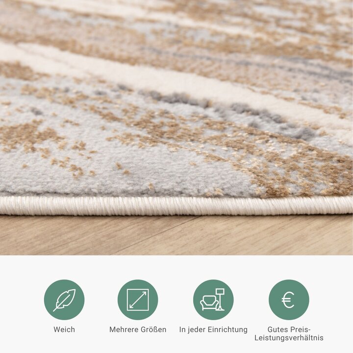 Teppich Modern - Leonore Noce Creme Braun