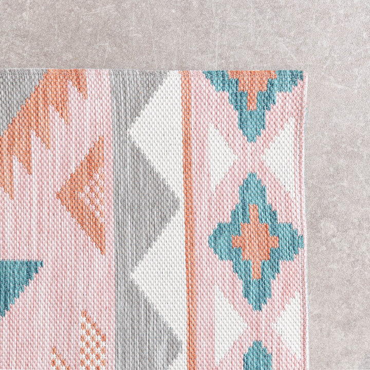 Outdoor Teppich Boho - Vedra Aztec Rosa
