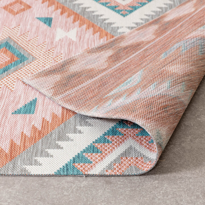 Outdoor Teppich Boho - Vedra Aztec Rosa