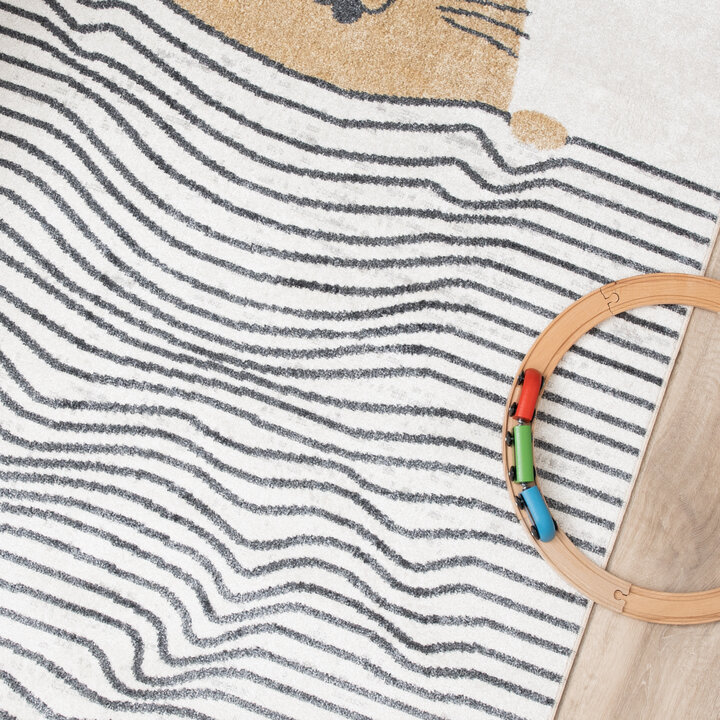 Waschbarer Kinderteppich - Ravi Cat Bunt