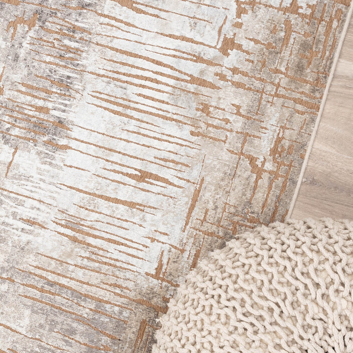 Teppich Modern - Hendrix Grunge Creme Terracotta