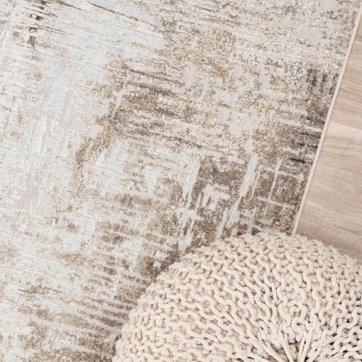 Teppich Modern - Hendrix Grunge Creme Grau