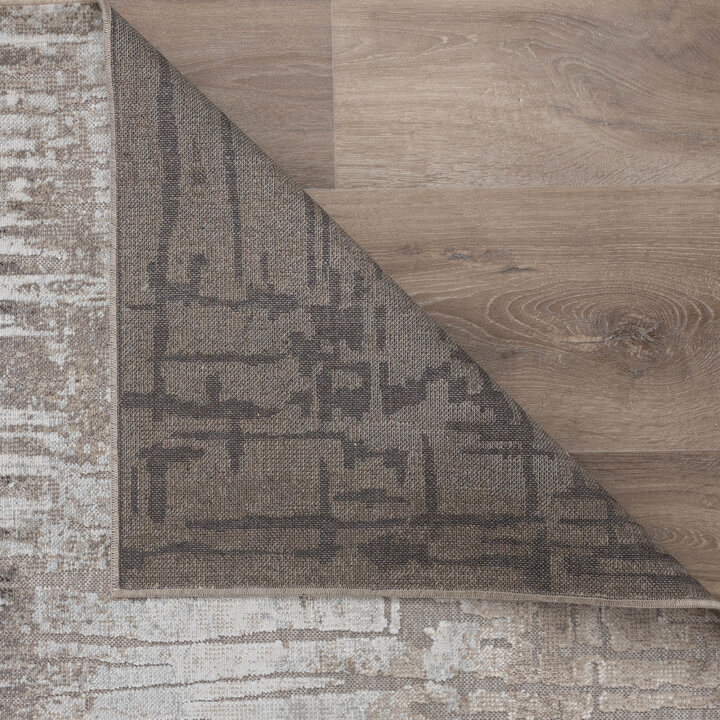 Teppich Modern - Hendrix Grunge Creme Grau