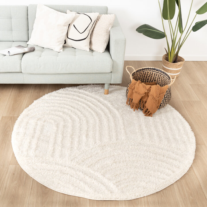 Teppich Skandinavisch Rund - Lova Arches Creme