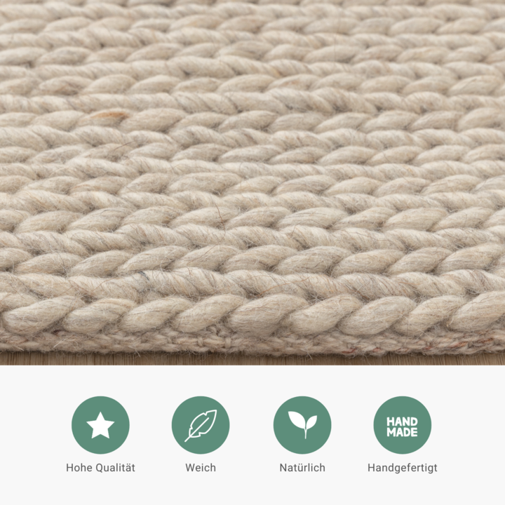 Wollteppich - Twist Beige