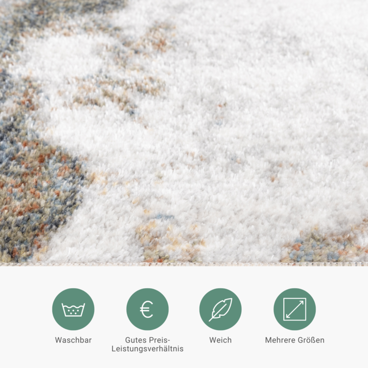 Waschbarer Teppich Abstrakt - Misha Flow Bunt