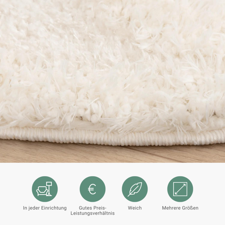 Teppich Skandinavisch Rund - Lova Diamond Creme