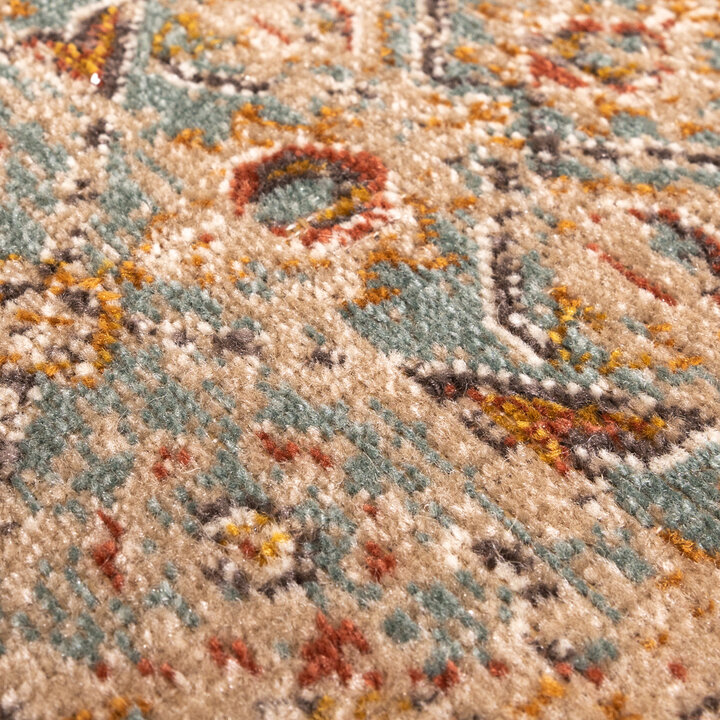 Teppich Vintage Rund - Thirza Oriental Hellblau Bunt