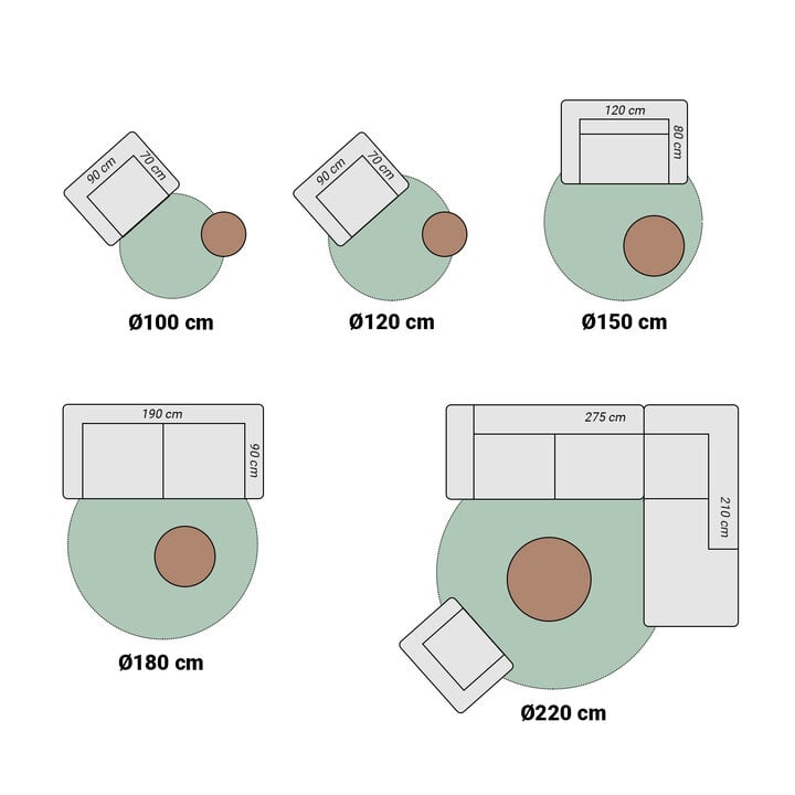 Teppich Vintage Rund - Thirza Medaillon Hellblau Bunt