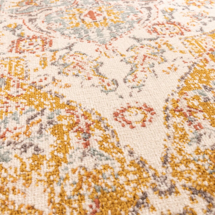 Vintage Teppich - Thirza Medaillon Ockergelb Bunt