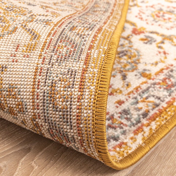 Vintage Teppich - Thirza Medaillon Ockergelb Bunt