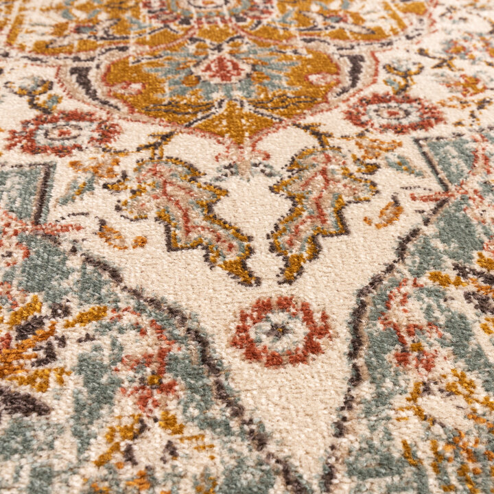 Vintage Teppich - Thirza Medaillon Hellblau Bunt