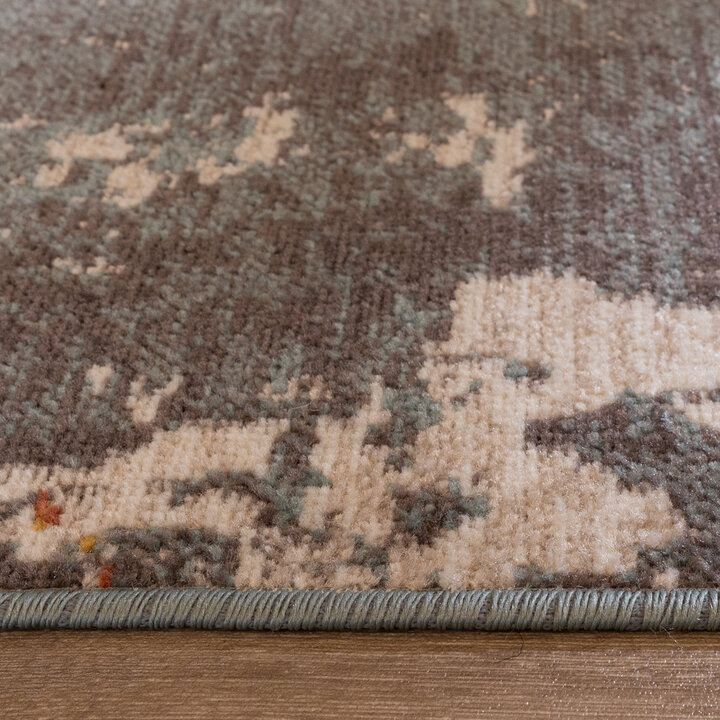 Moderner Teppich - Bush Türkis Creme