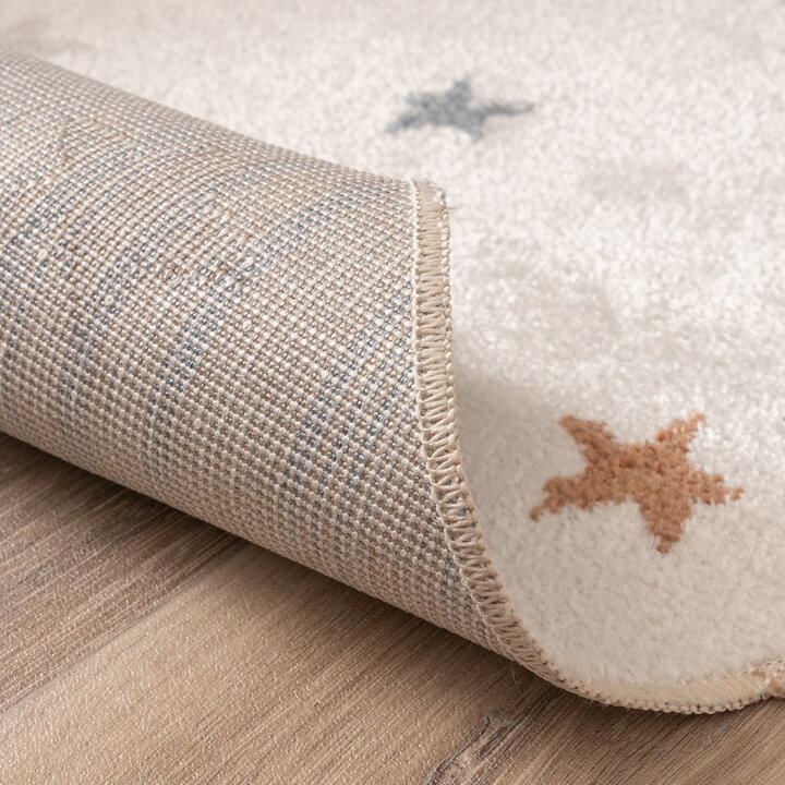 Waschbarer Kinderteppich Rund - Ravi Stars Bunt