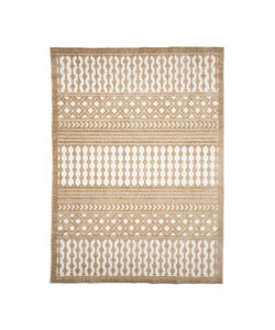 Waschbarer Teppich - Dunya Geo Beige Weiß
