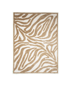 Waschbarer Teppich - Dunya Zebra Beige Weiß