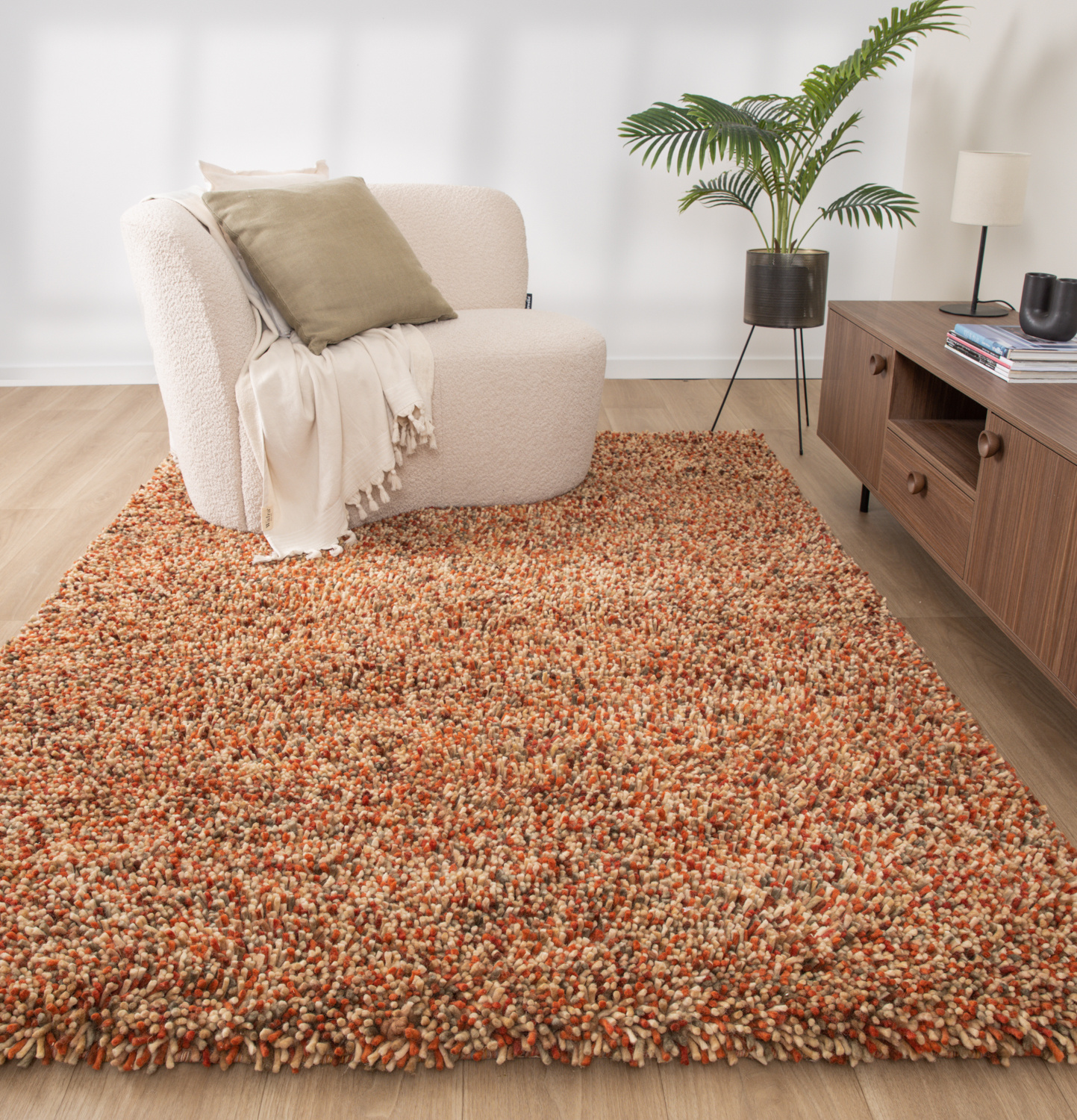 Wollteppich Hochflor - Elin Rot Terracotta