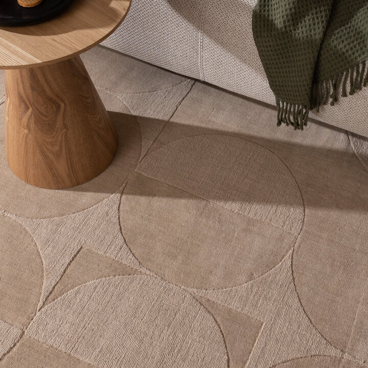 Wollteppich - Giselle Circles Beige