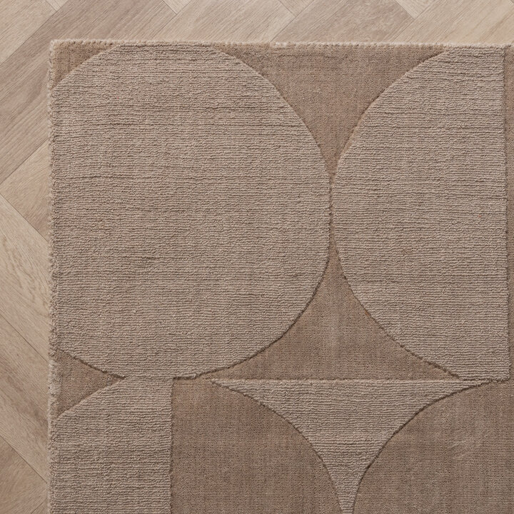 Wollteppich - Giselle Circles Beige
