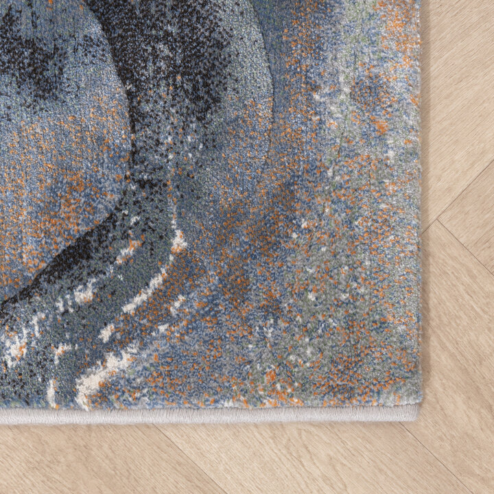 Teppich Abstrakt - Xavier Wave Blau Grau