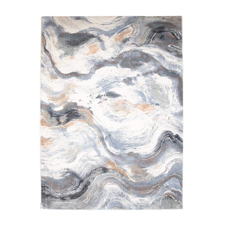 Teppich Abstrakt - Xavier Wave Blau Grau