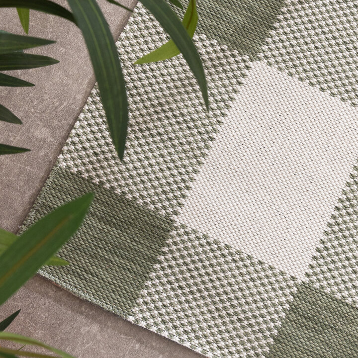 In- & Outdoor Teppich - Ranch Checkerboard Grün