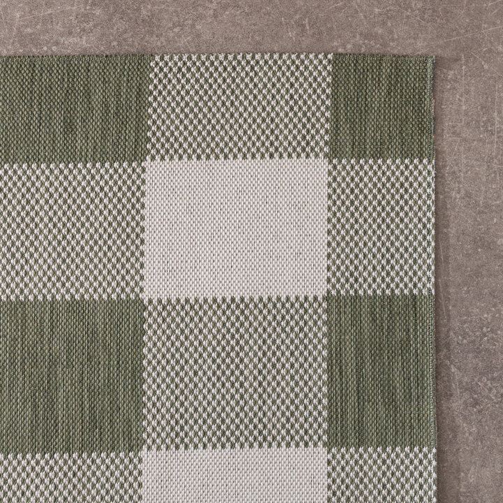 In- & Outdoor Teppich - Ranch Checkerboard Grün
