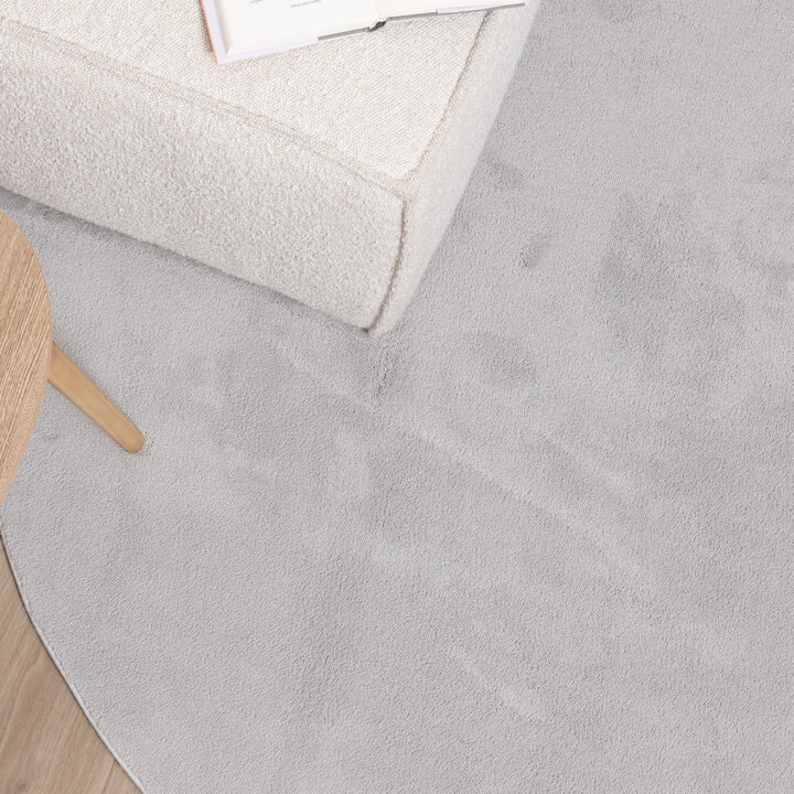 Waschbarer Teppich Rund - Vivid Grau