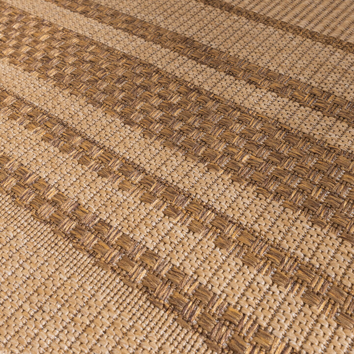 Garten Teppich Jute - Mavi Border Creme Braun