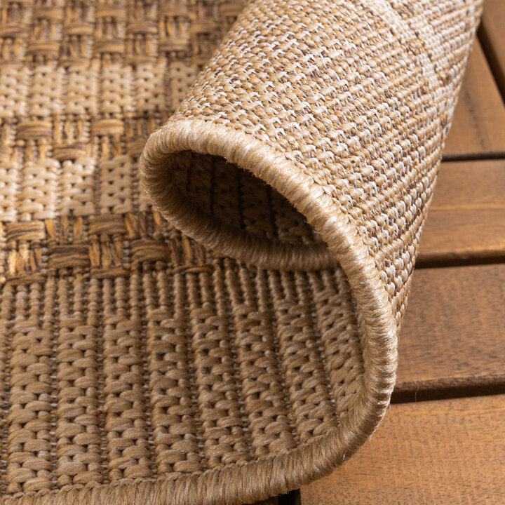 Garten Teppich Jute - Mavi Border Creme Braun