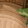 Jute Gartenteppich Rund - Mavi Stripes Creme Braun - thumbnail 2