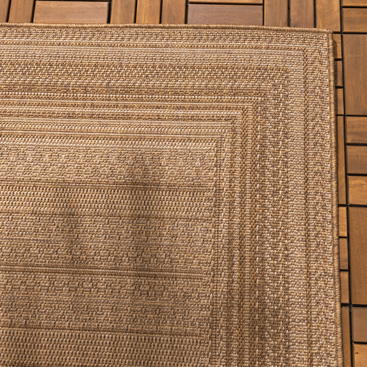 Garten Teppich Jute - Mavi Stripes Creme Braun