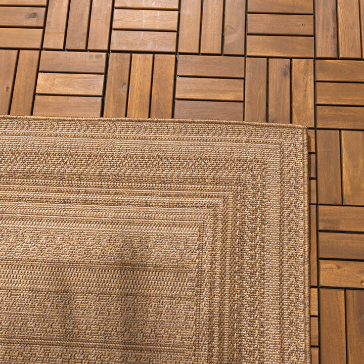 Garten Teppich Jute - Mavi Stripes Creme Braun