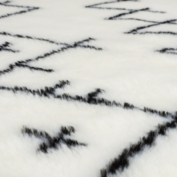 Waschbarer Berber Teppich - Furo Adil Creme Schwarz